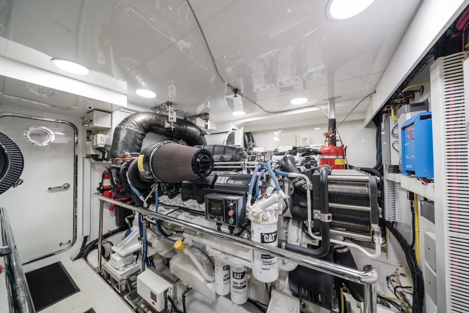 a large machine in a room aboard SANCTUARY Yacht for Sale