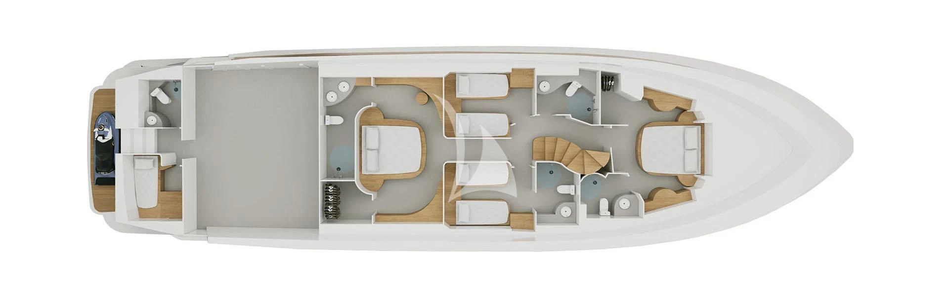 a model of a spaceship aboard ESTIA ZEUS Yacht for Charter