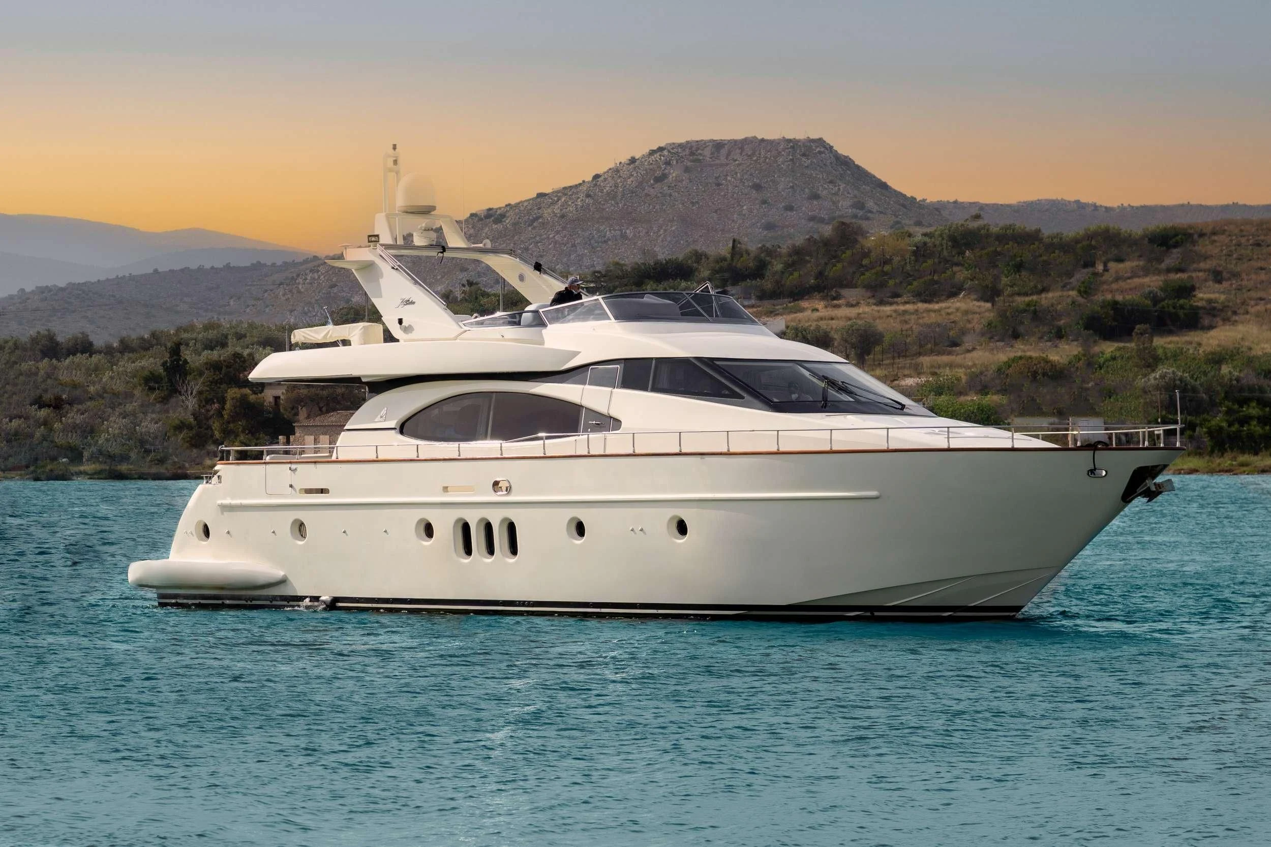 a yacht on the water aboard ESTIA ZEUS Yacht for Charter