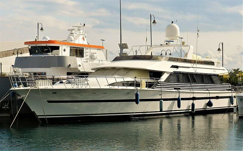 a large white boat in the water aboard NINETY TWO Yacht for Sale