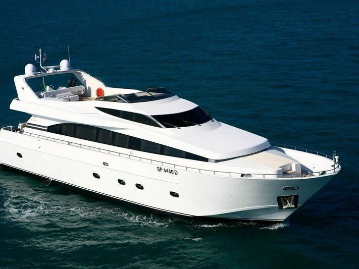 a white yacht in the water aboard STRIA 3 Yacht for Sale