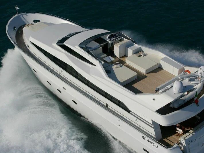 a high angle view of a ship aboard STRIA 3 Yacht for Sale