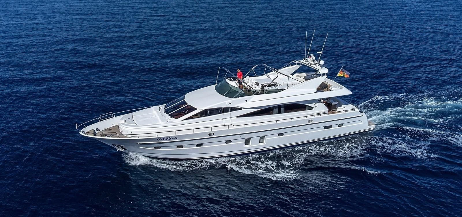 a white yacht on the water aboard LADY ADELHEID Yacht for Sale