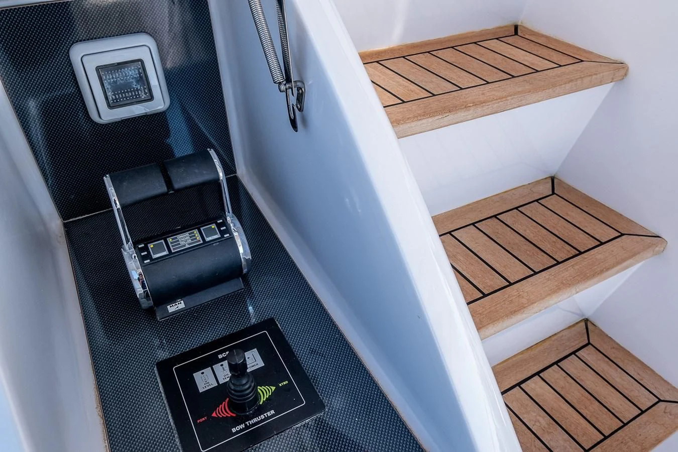 a black and silver computer tower aboard LADY ADELHEID Yacht for Sale