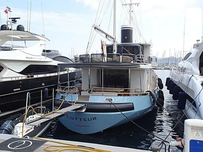 boats docked in a harbor aboard LUTTEUR Yacht for Sale