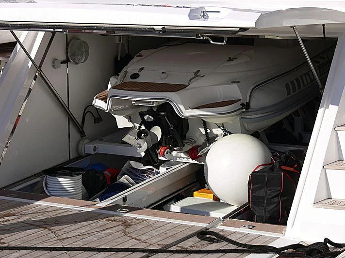 a car with its hood open aboard RIMA Yacht for Sale