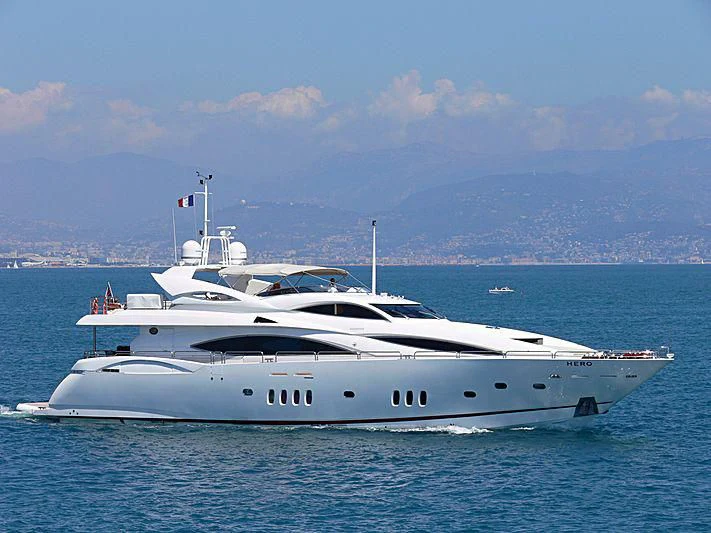 a white yacht in the water aboard RIMA Yacht for Sale
