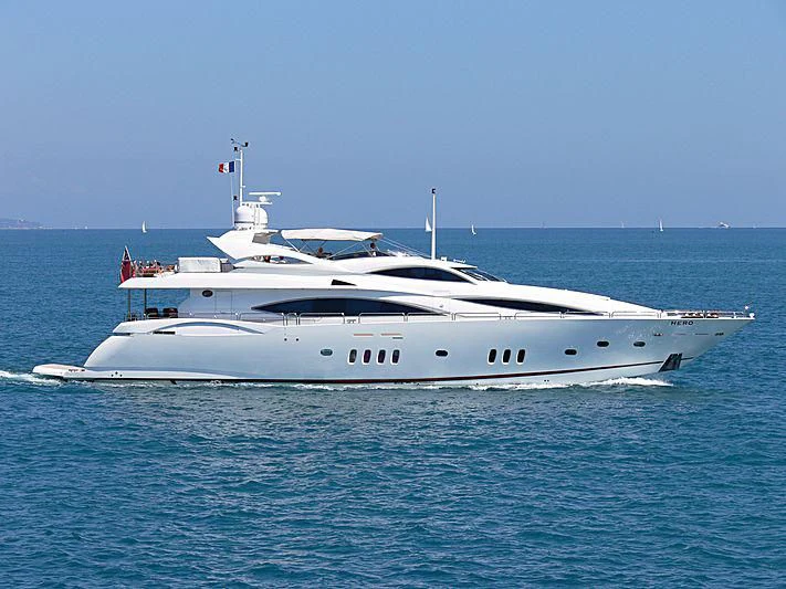 a white yacht in the water aboard RIMA Yacht for Sale