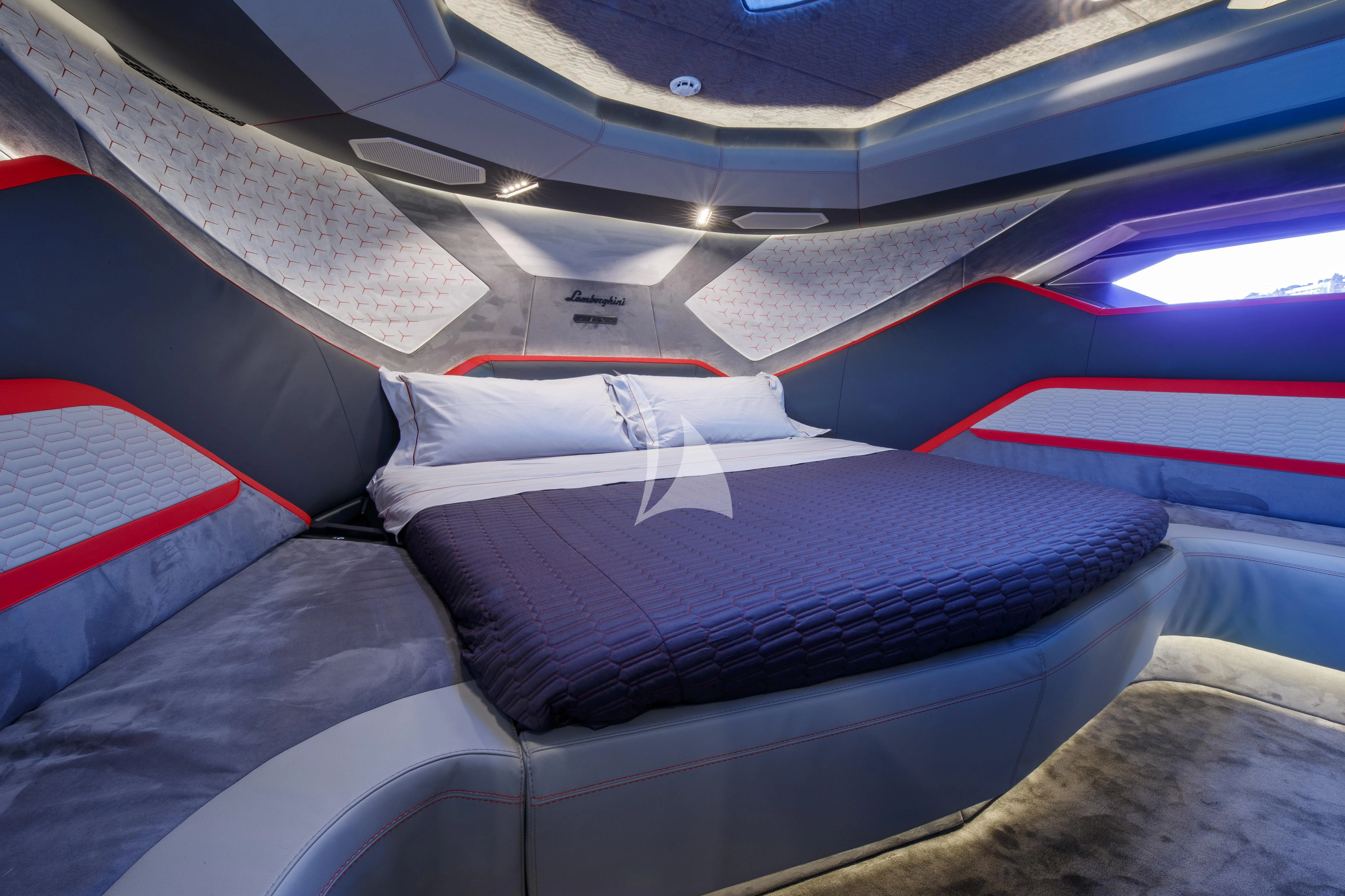 a close-up of a car's hood aboard FAST ONE Yacht for Charter