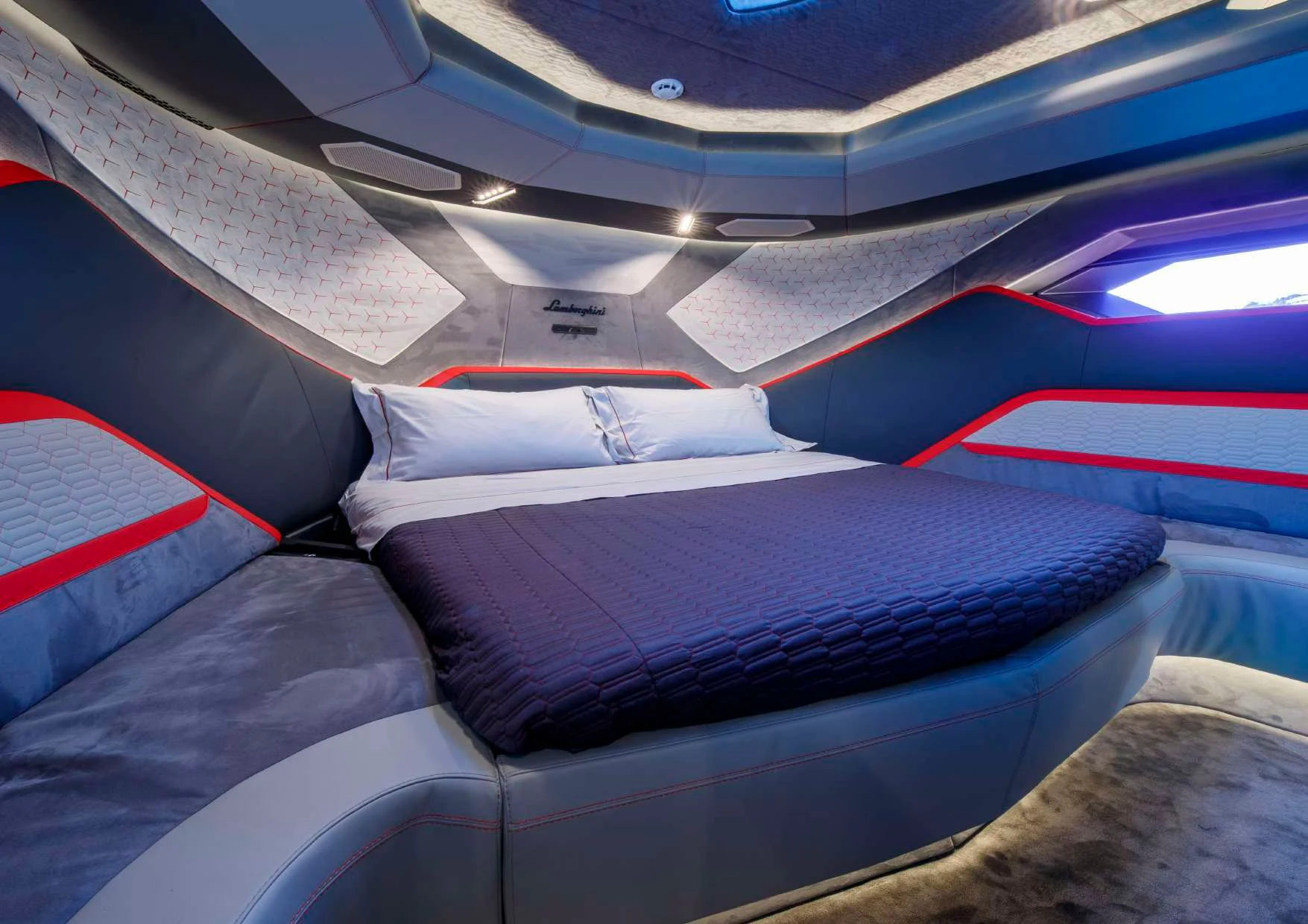 inside of a car aboard FAST ONE Yacht for Charter