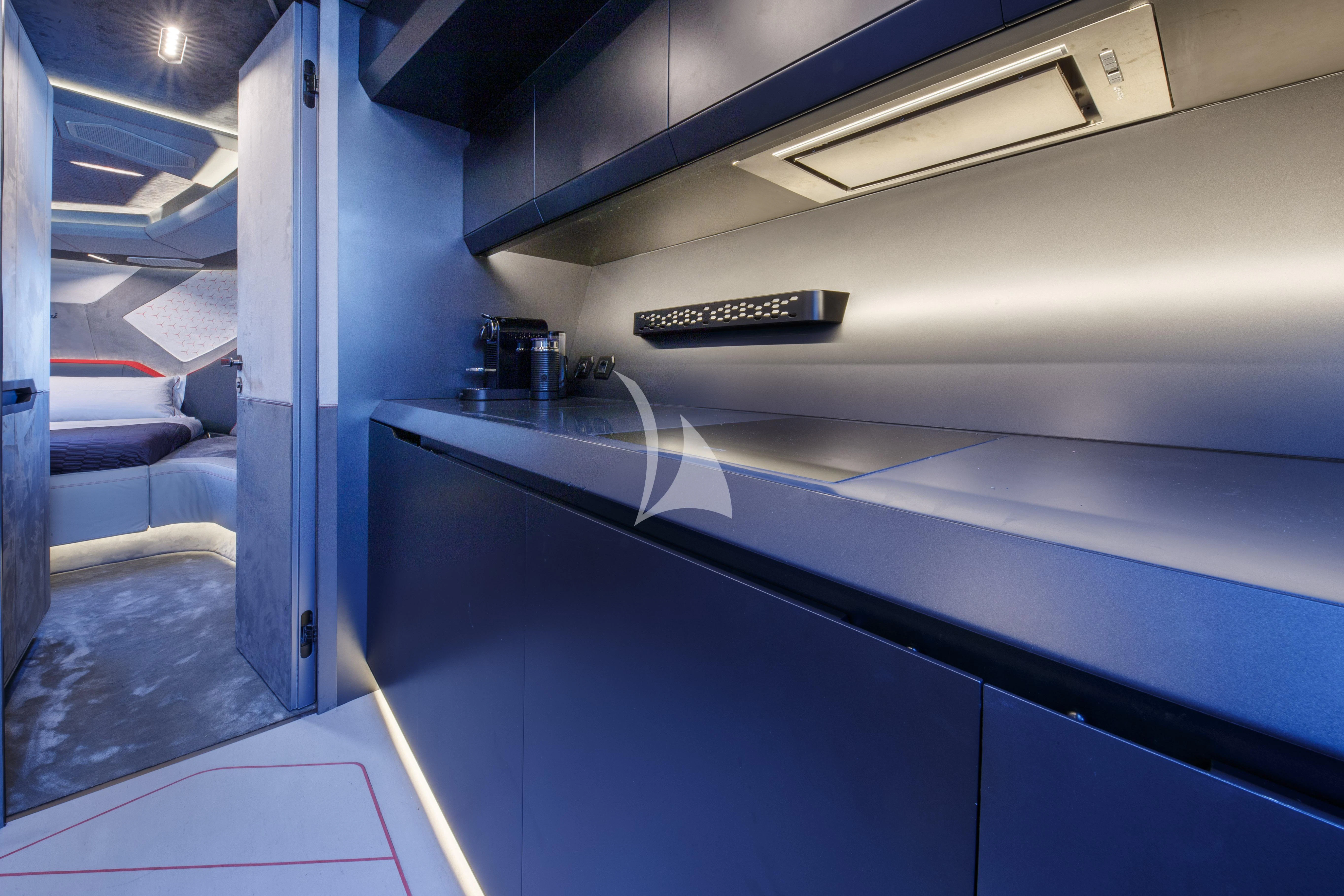 a machine with a light on the side aboard FAST ONE Yacht for Charter