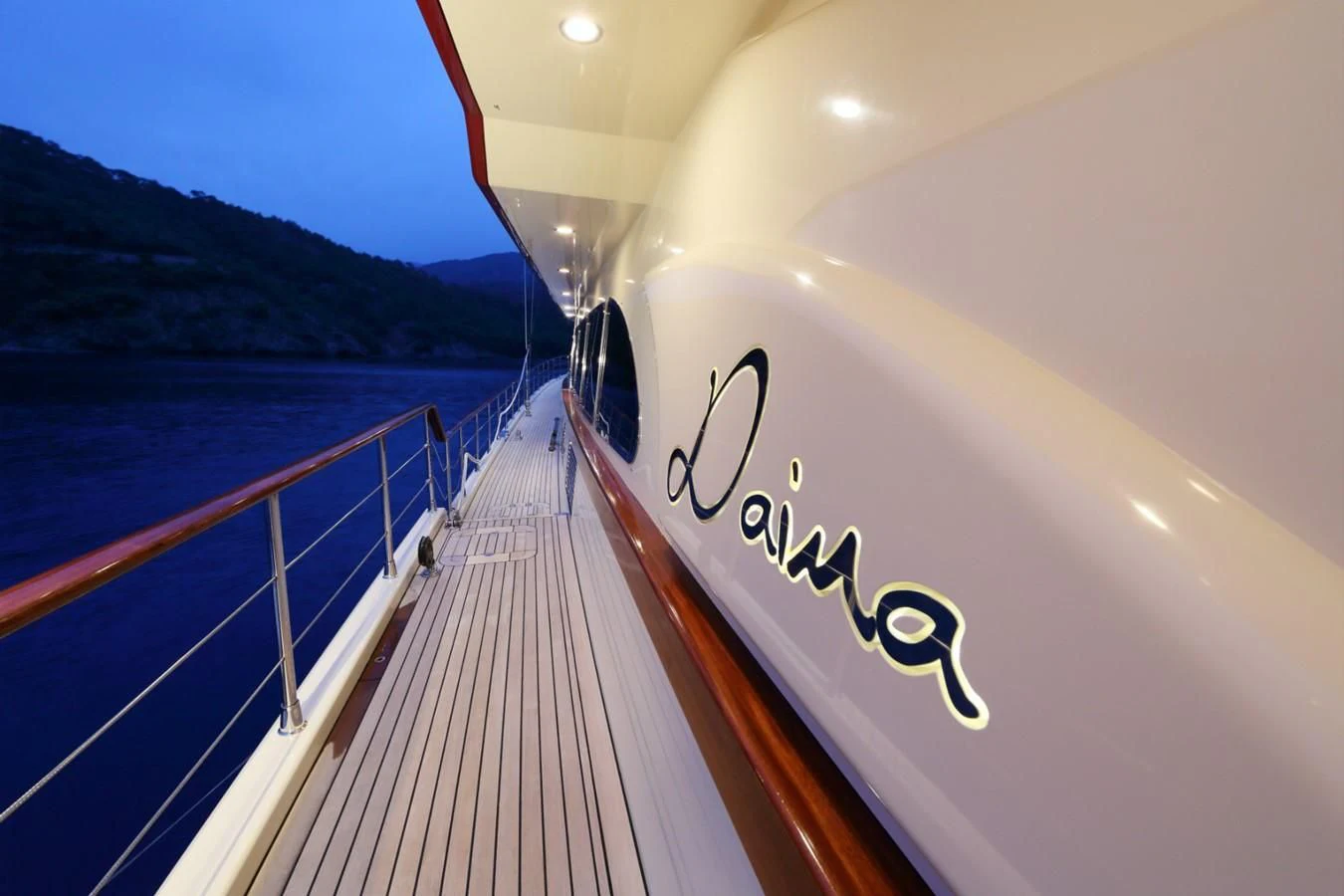 a boat on the water aboard DAIMA Yacht for Sale