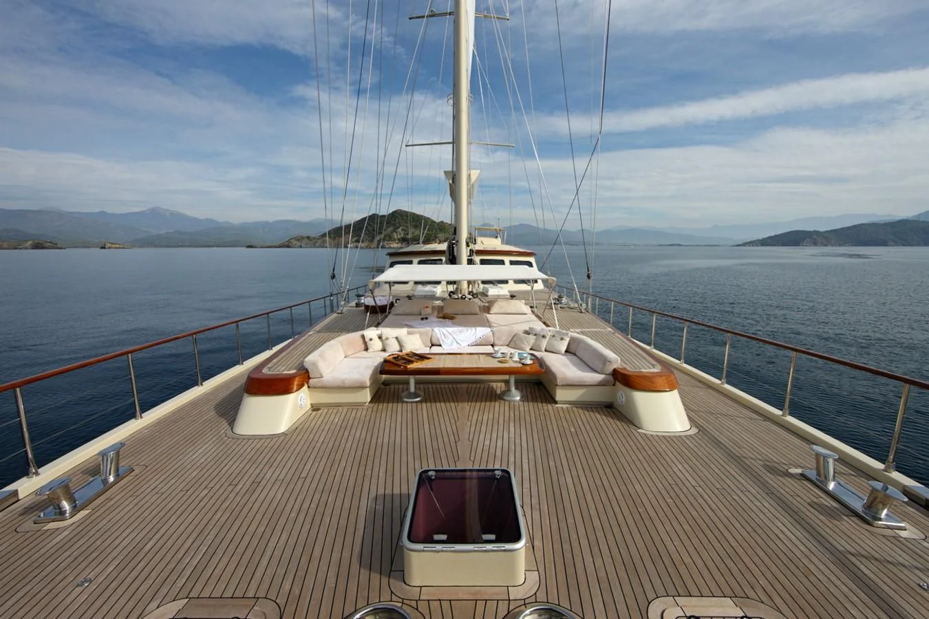 a boat on a dock aboard DAIMA Yacht for Sale