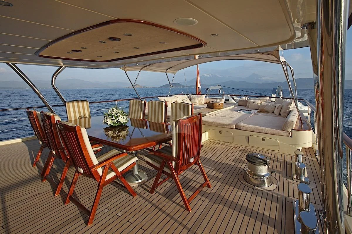 a boat on the water aboard DAIMA Yacht for Sale