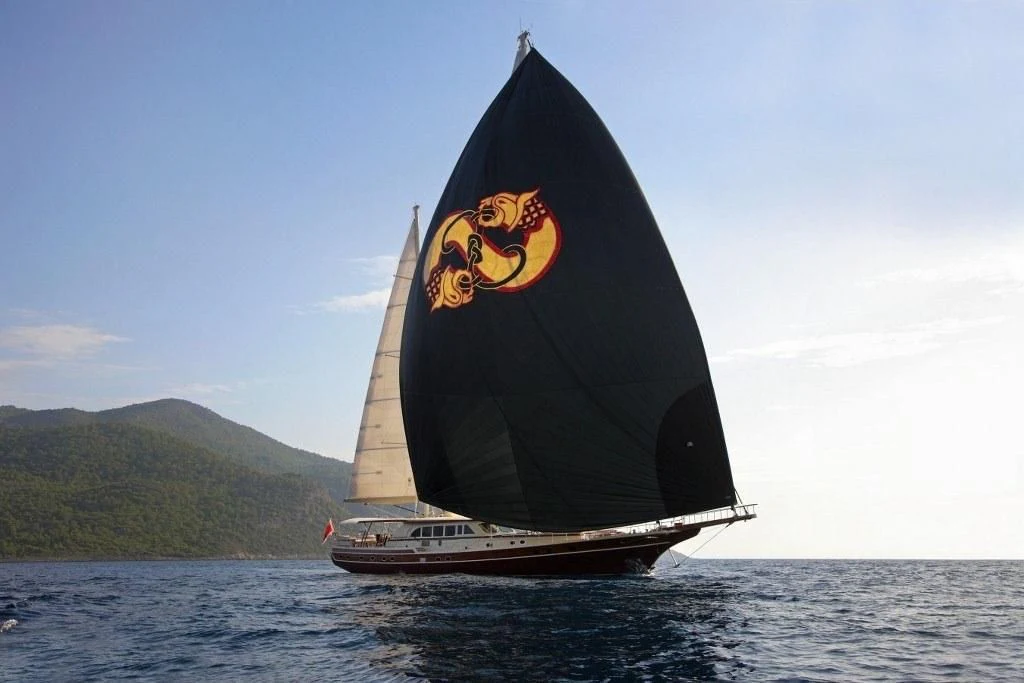 a sailboat on the water aboard DAIMA Yacht for Sale