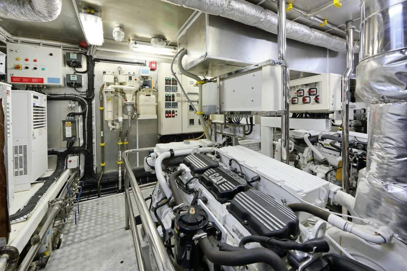a room with machinery aboard DAIMA Yacht for Sale