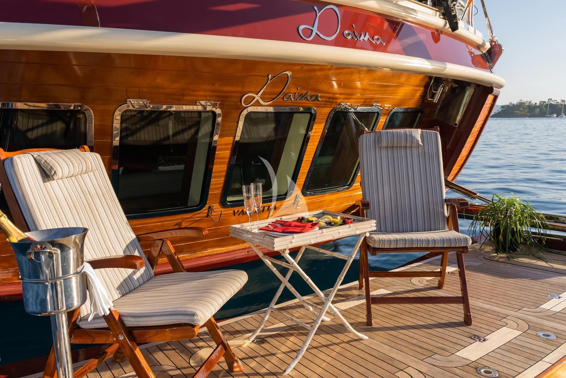 a boat on the water aboard DAIMA Yacht for Sale