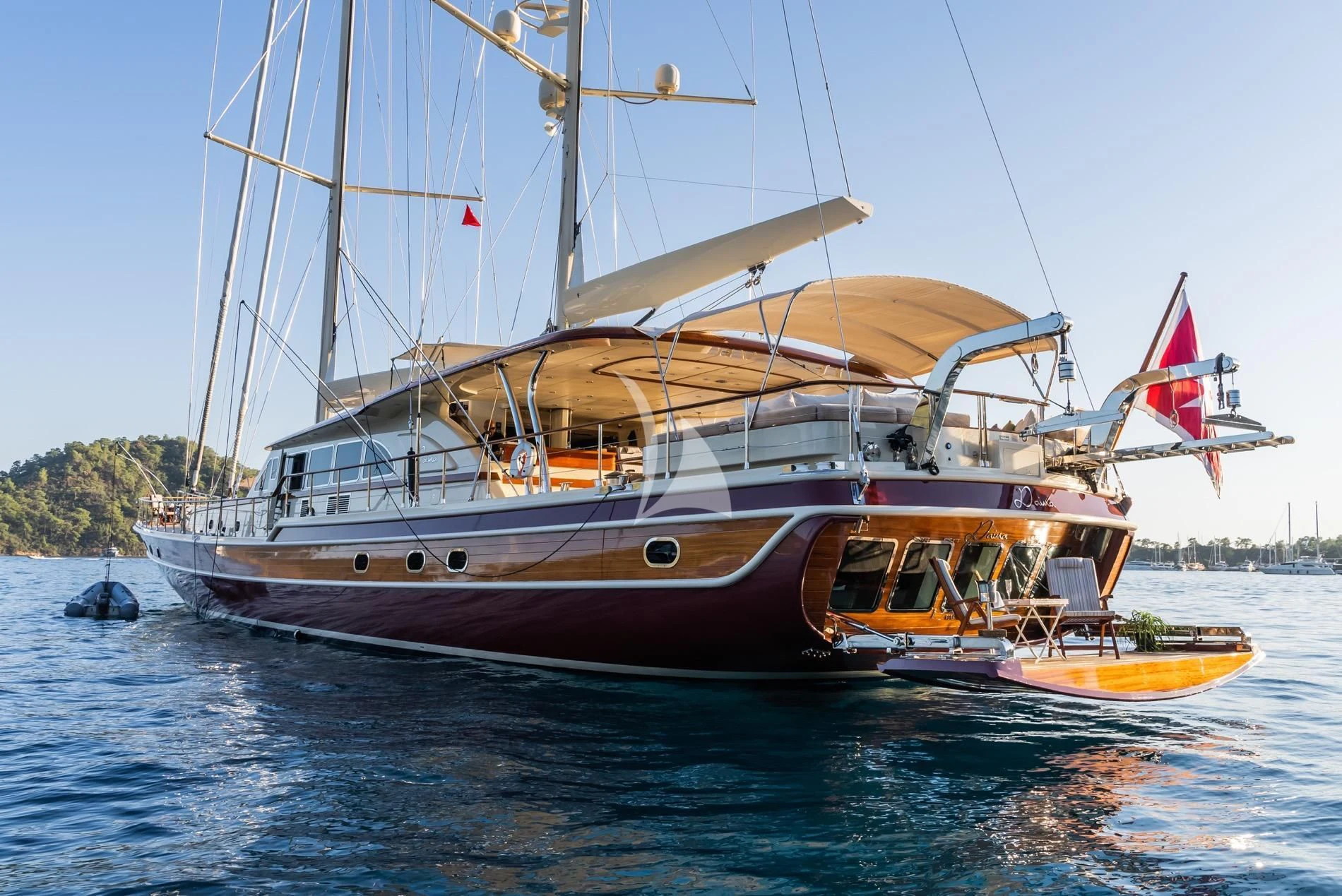 a boat on the water aboard DAIMA Yacht for Sale