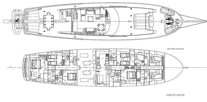 diagram, engineering drawing aboard DAIMA Yacht for Sale