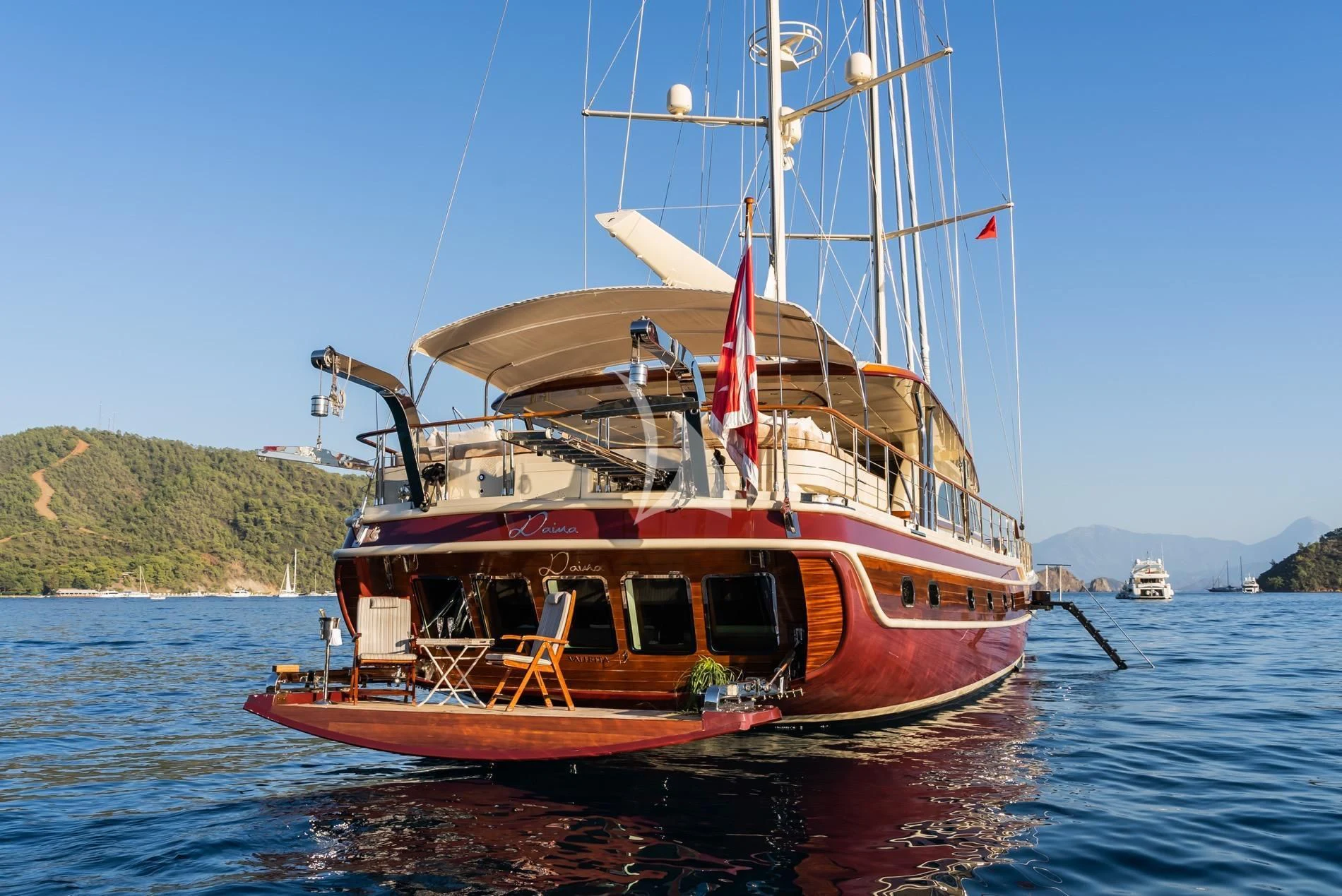 a boat on the water aboard DAIMA Yacht for Sale