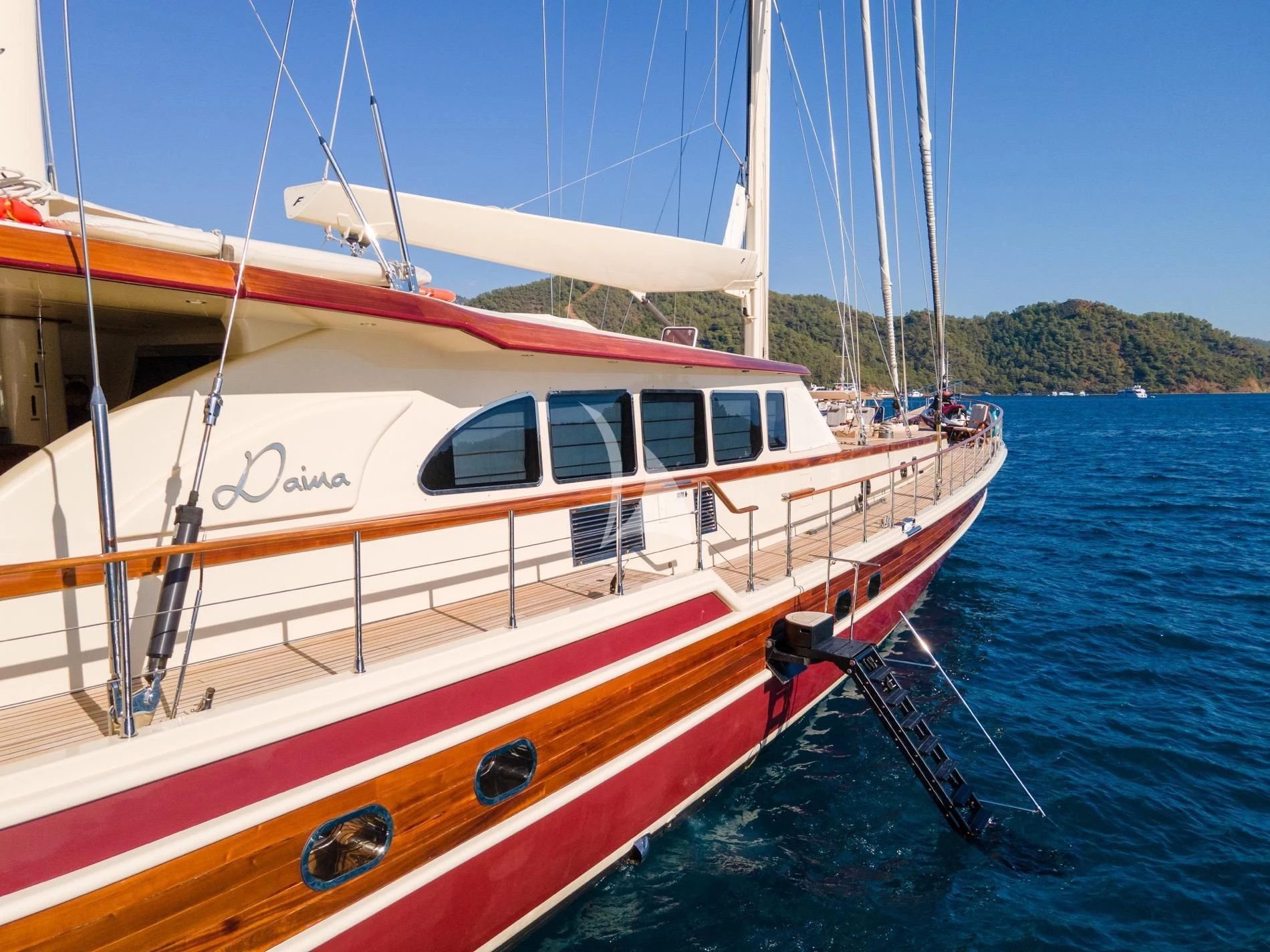 a boat in the water aboard DAIMA Yacht for Sale