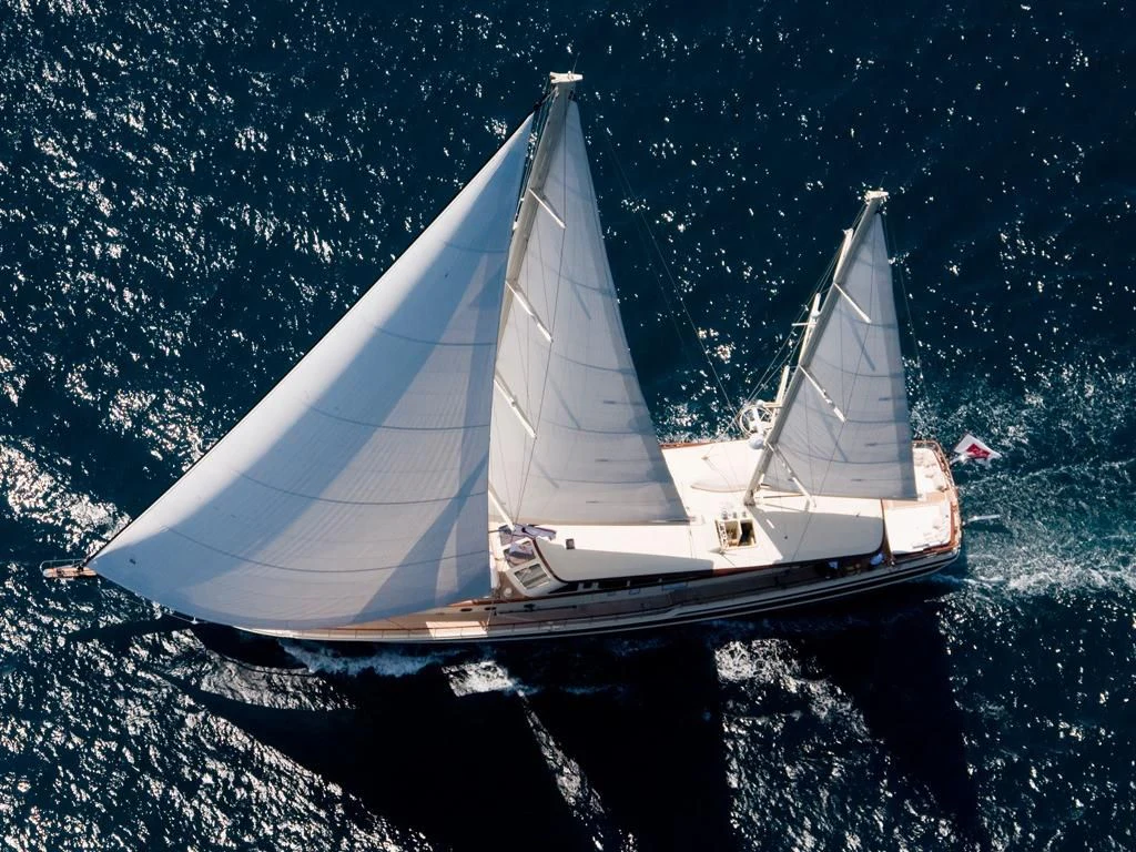a sailboat on the water aboard DAIMA Yacht for Sale