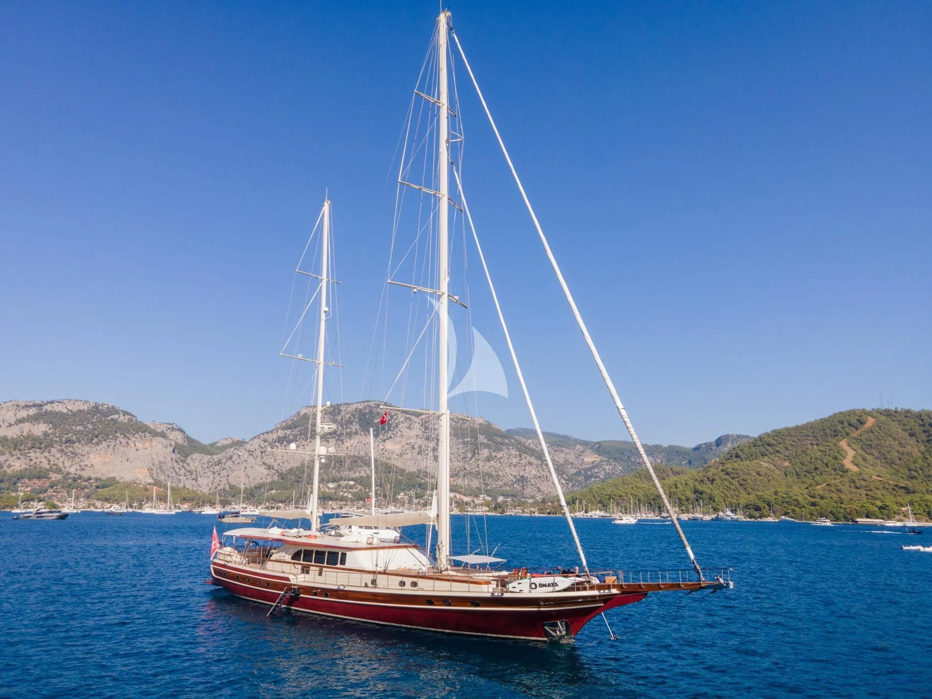 a sailboat on the water aboard DAIMA Yacht for Sale