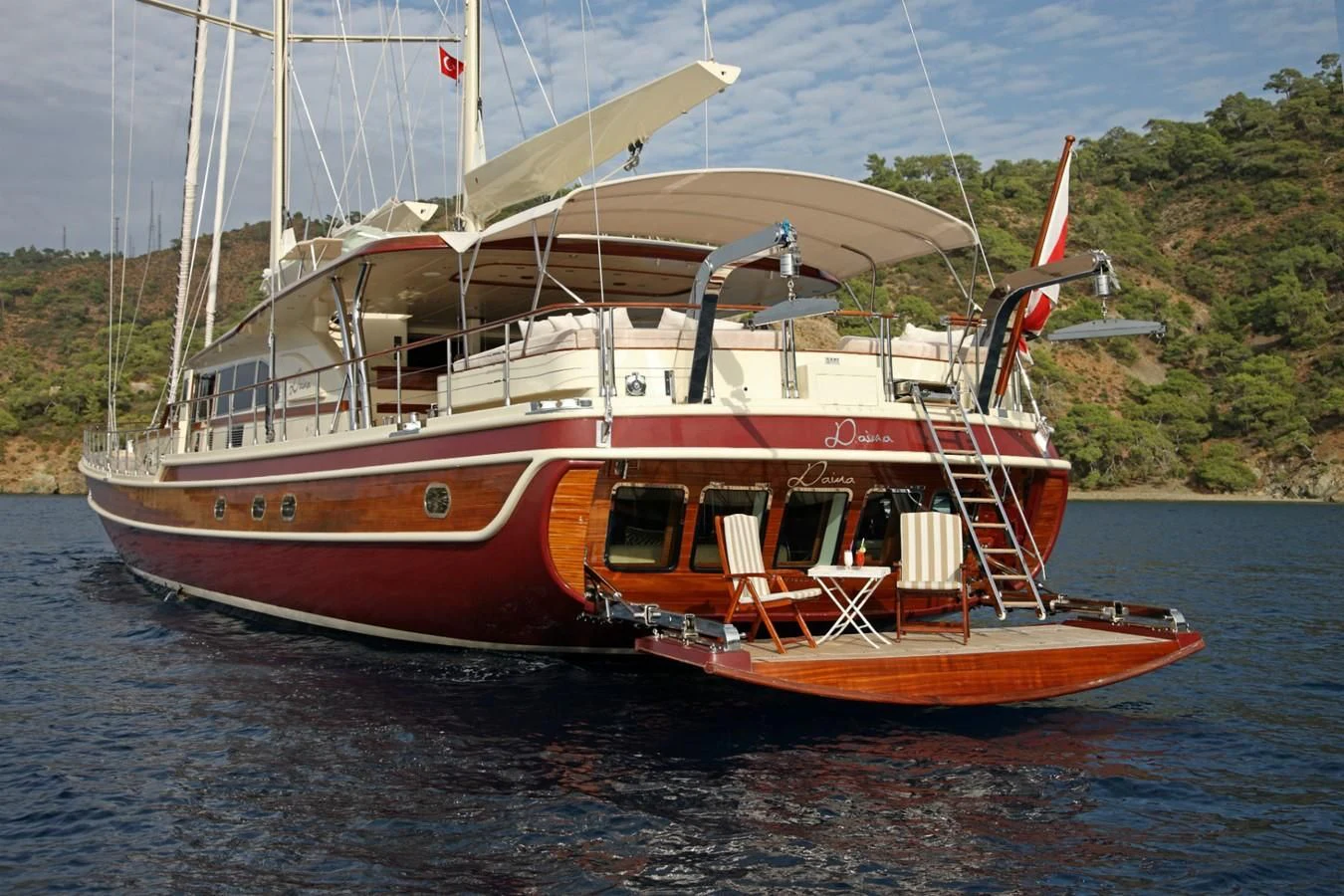 a boat on the water aboard DAIMA Yacht for Sale