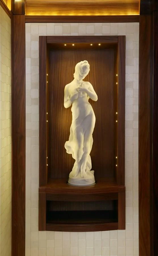 a statue of a person aboard DAIMA Yacht for Sale