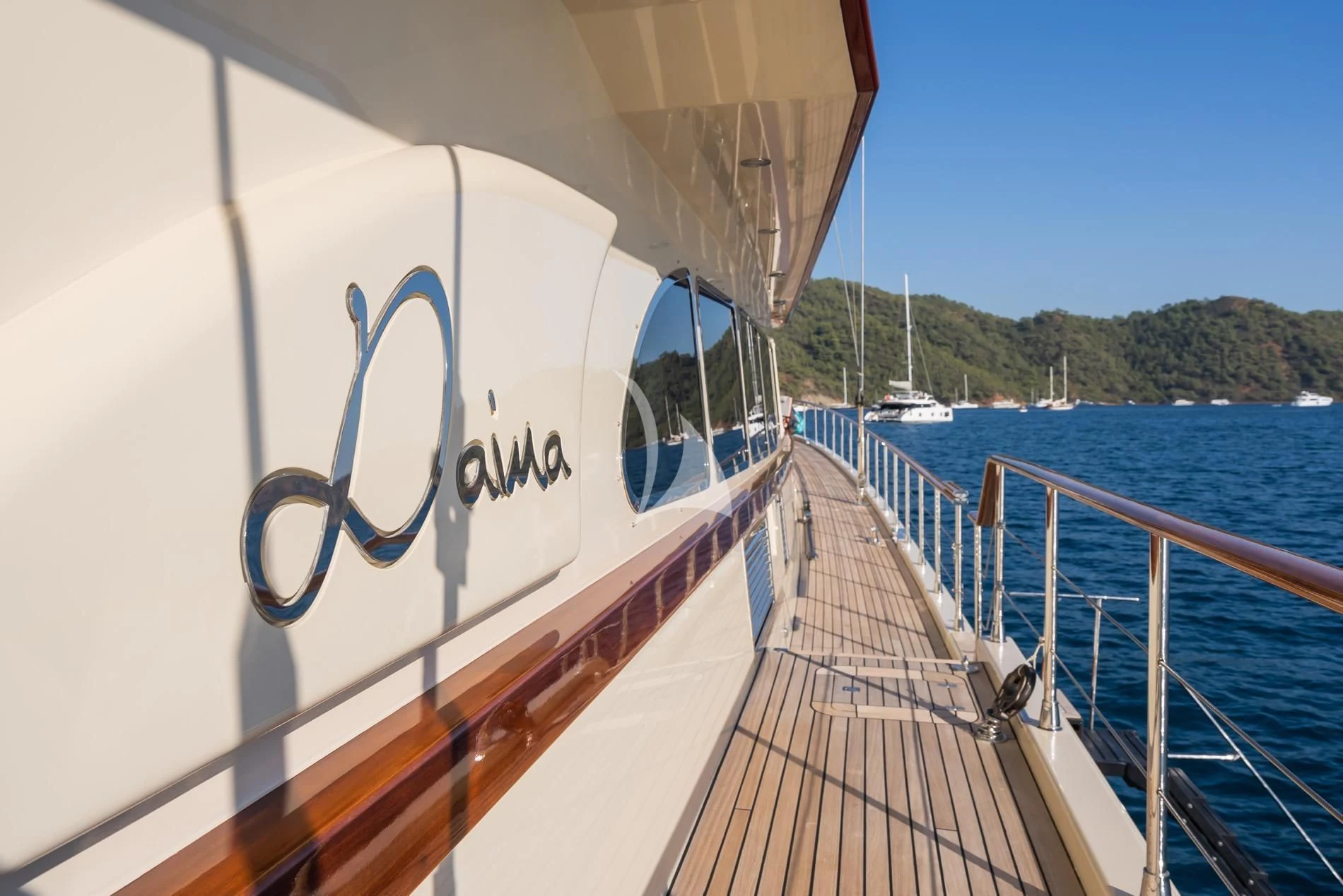 a boat on the water aboard DAIMA Yacht for Sale
