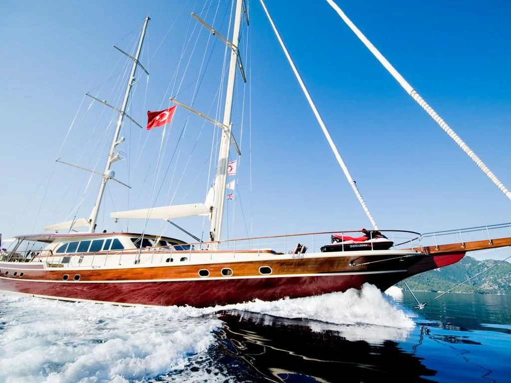 a boat on the water aboard DAIMA Yacht for Sale