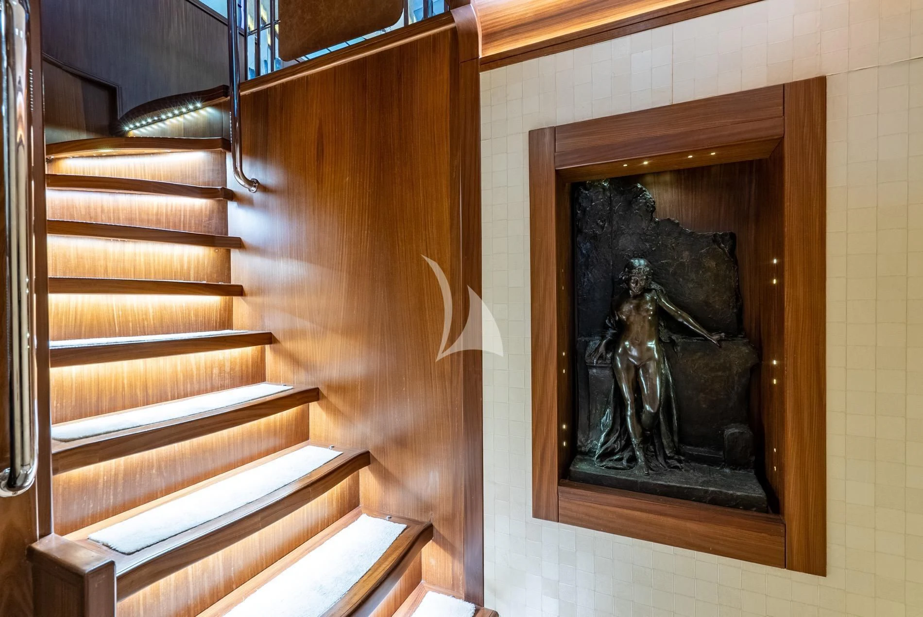 a painting on a wall aboard DAIMA Yacht for Sale