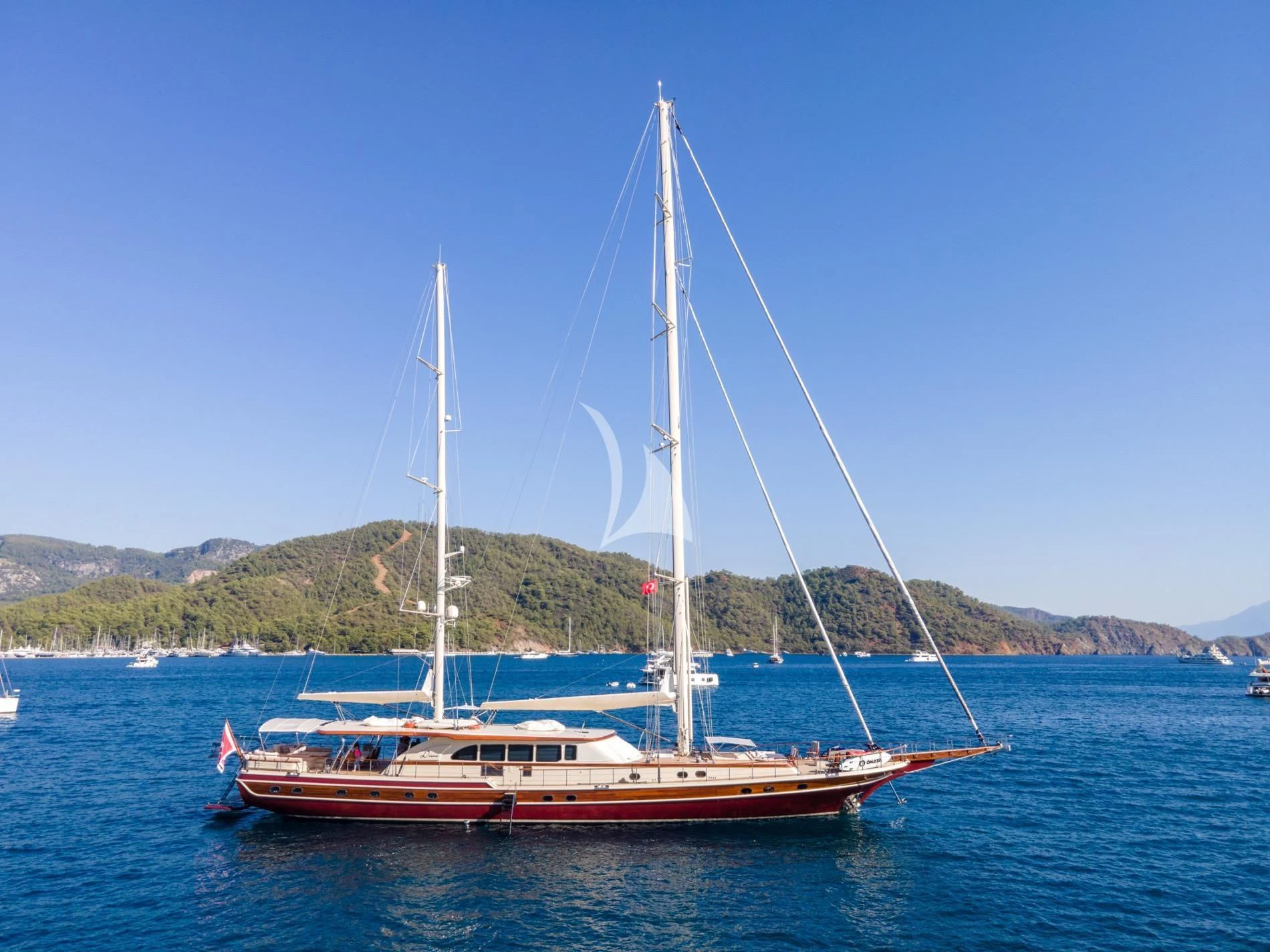 a boat in the water aboard DAIMA Yacht for Sale