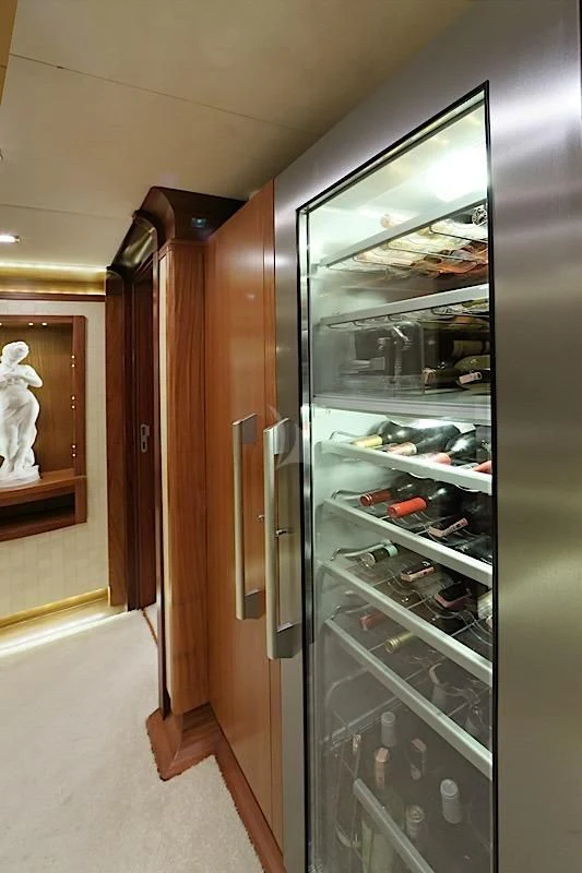 a large glass door aboard DAIMA Yacht for Sale