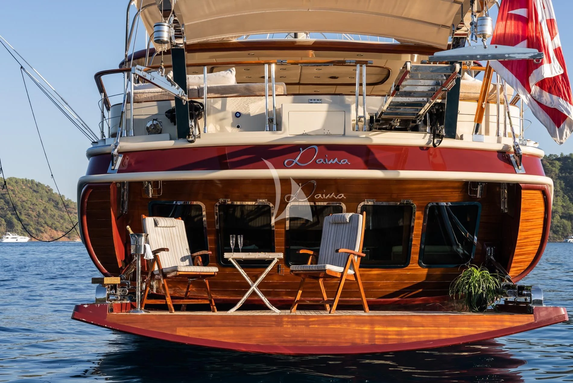 a boat on the water aboard DAIMA Yacht for Sale