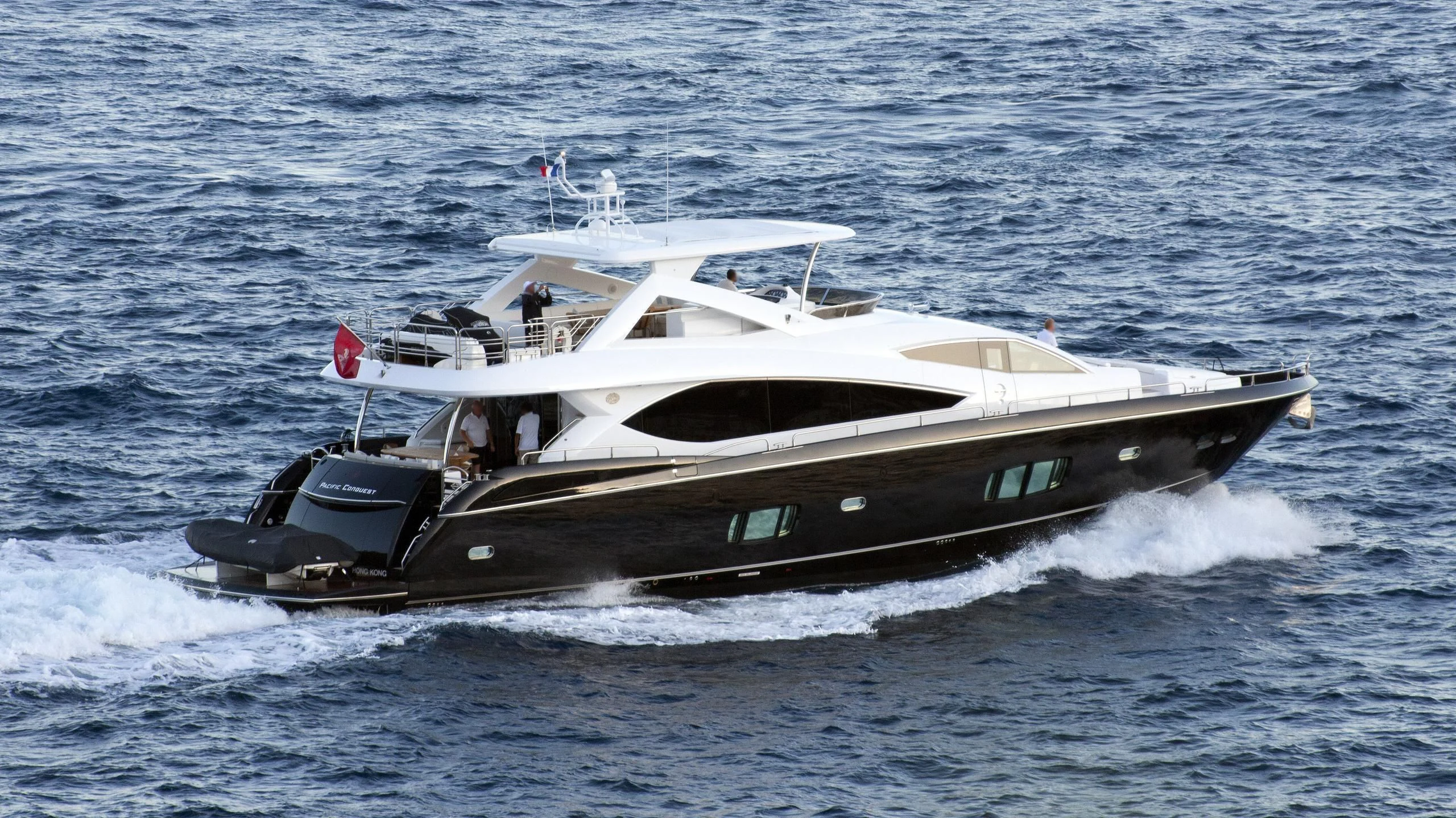 a boat on the water aboard PACIFIC CONQUEST Yacht for Sale