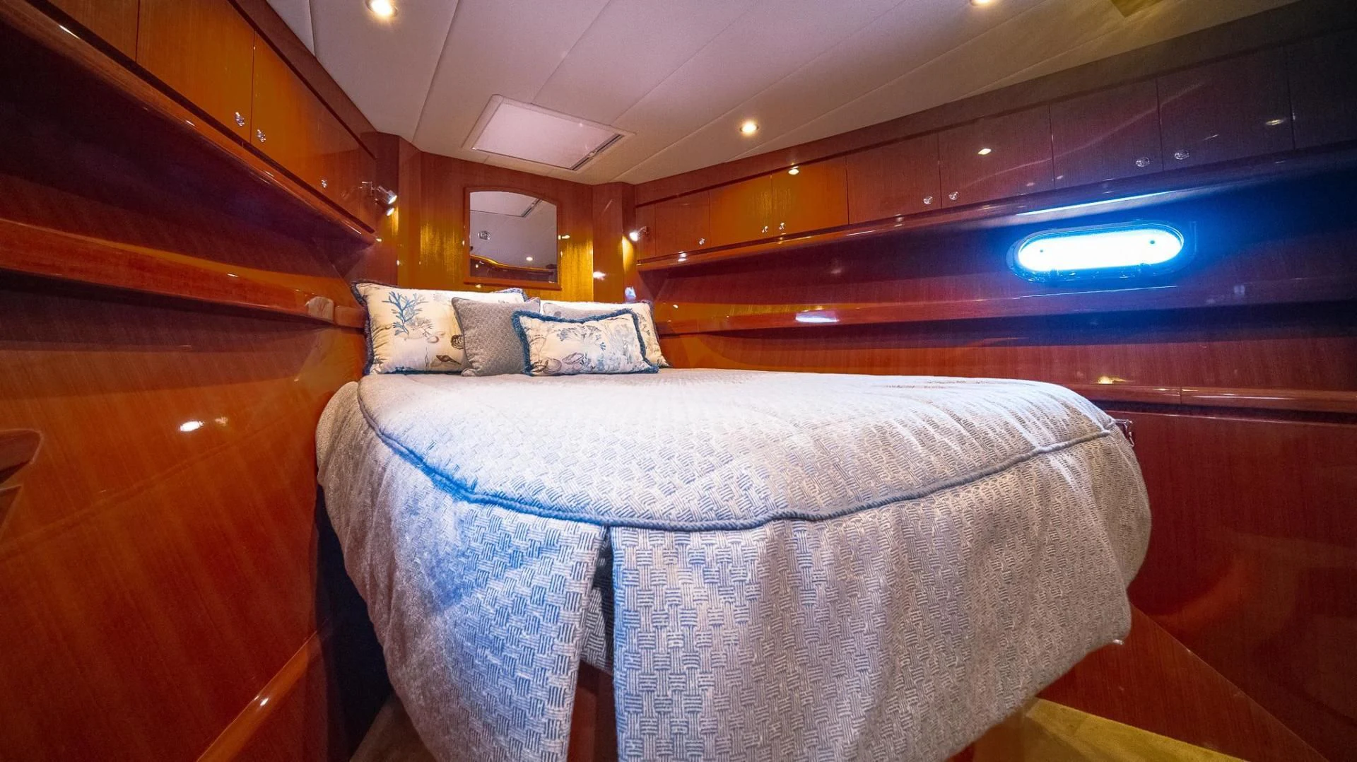 a bed in a cabin aboard SEA CZAR Yacht for Sale