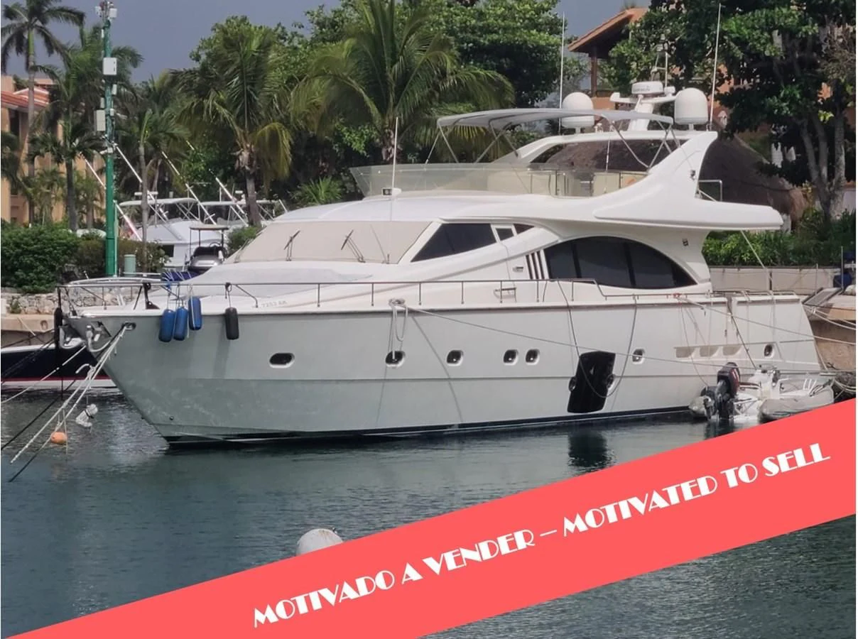 a boat on the water aboard SEDROP - 2006 FERRETTI 731 @ PTO. AVENTURAS Yacht for Sale