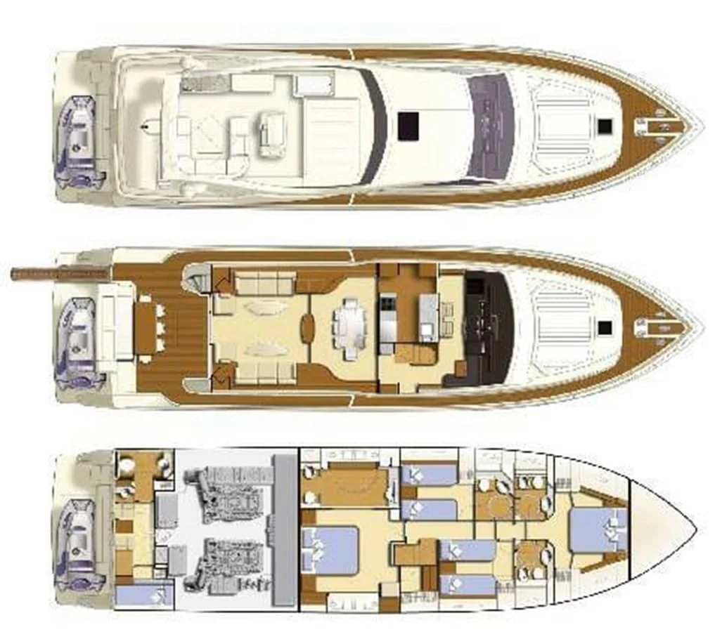 diagram, engineering drawing aboard SEDROP - 2006 FERRETTI 731 @ PTO. AVENTURAS Yacht for Sale