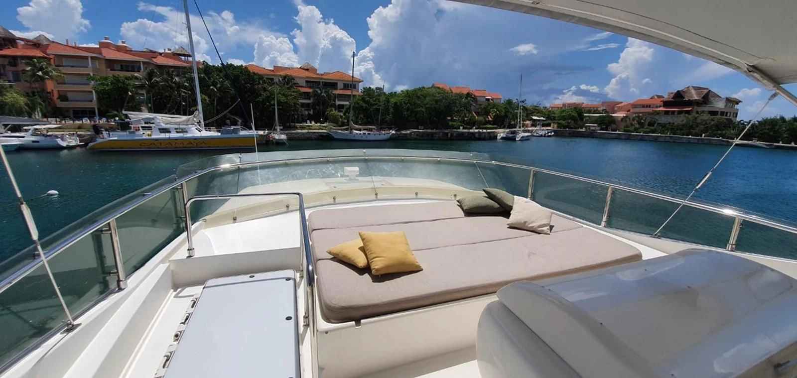 a boat on the water aboard SEDROP - 2006 FERRETTI 731 @ PTO. AVENTURAS Yacht for Sale