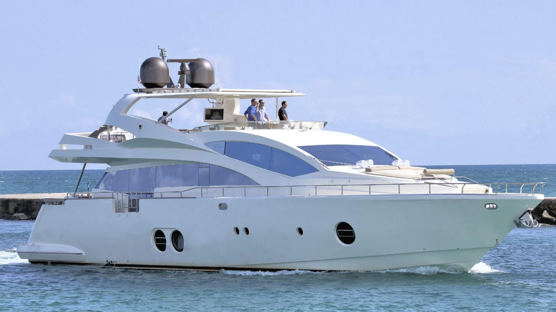 a white yacht with people on it aboard SEA PEARL 2 Yacht for Sale