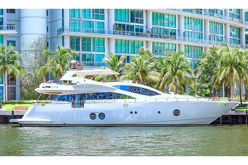 a white boat in a body of water aboard SEA PEARL 2 Yacht for Sale