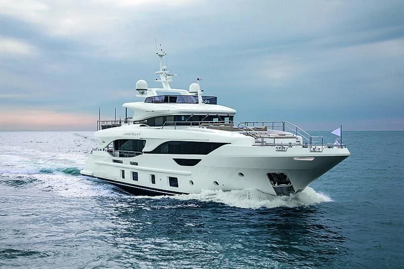a white boat in the water aboard CHRISTELLA II Yacht for Sale