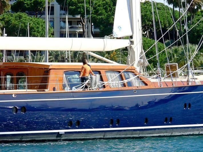 a boat on the water aboard THALIA Yacht for Sale