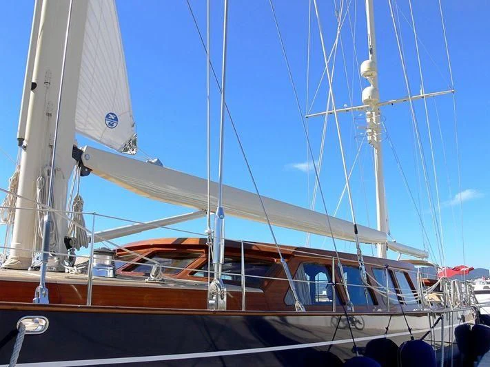 a boat on the water aboard THALIA Yacht for Sale