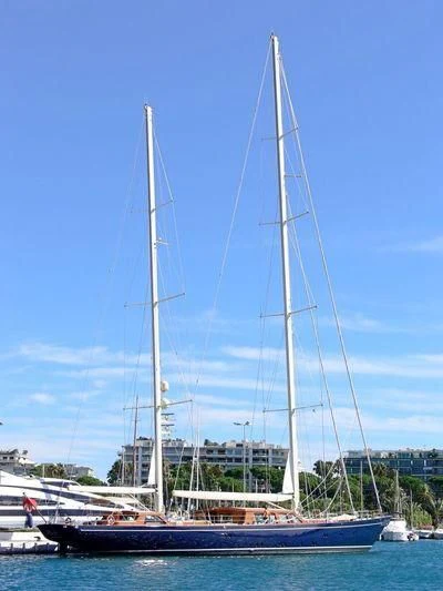 a boat on the water aboard THALIA Yacht for Sale