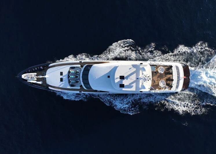 a space ship in space aboard BURKUT Yacht for Sale