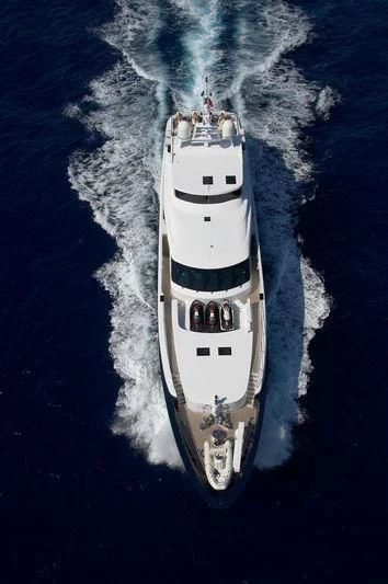 a high angle view of a ship aboard BURKUT Yacht for Sale