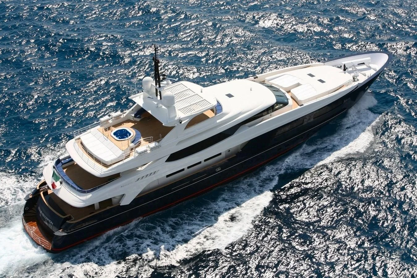 a space ship in the water aboard BURKUT Yacht for Sale