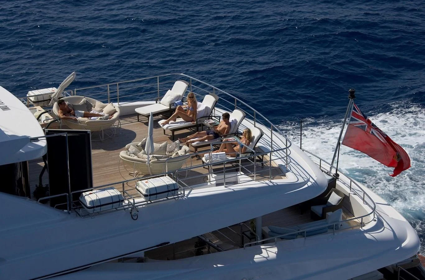 a boat with people on it aboard BURKUT Yacht for Sale